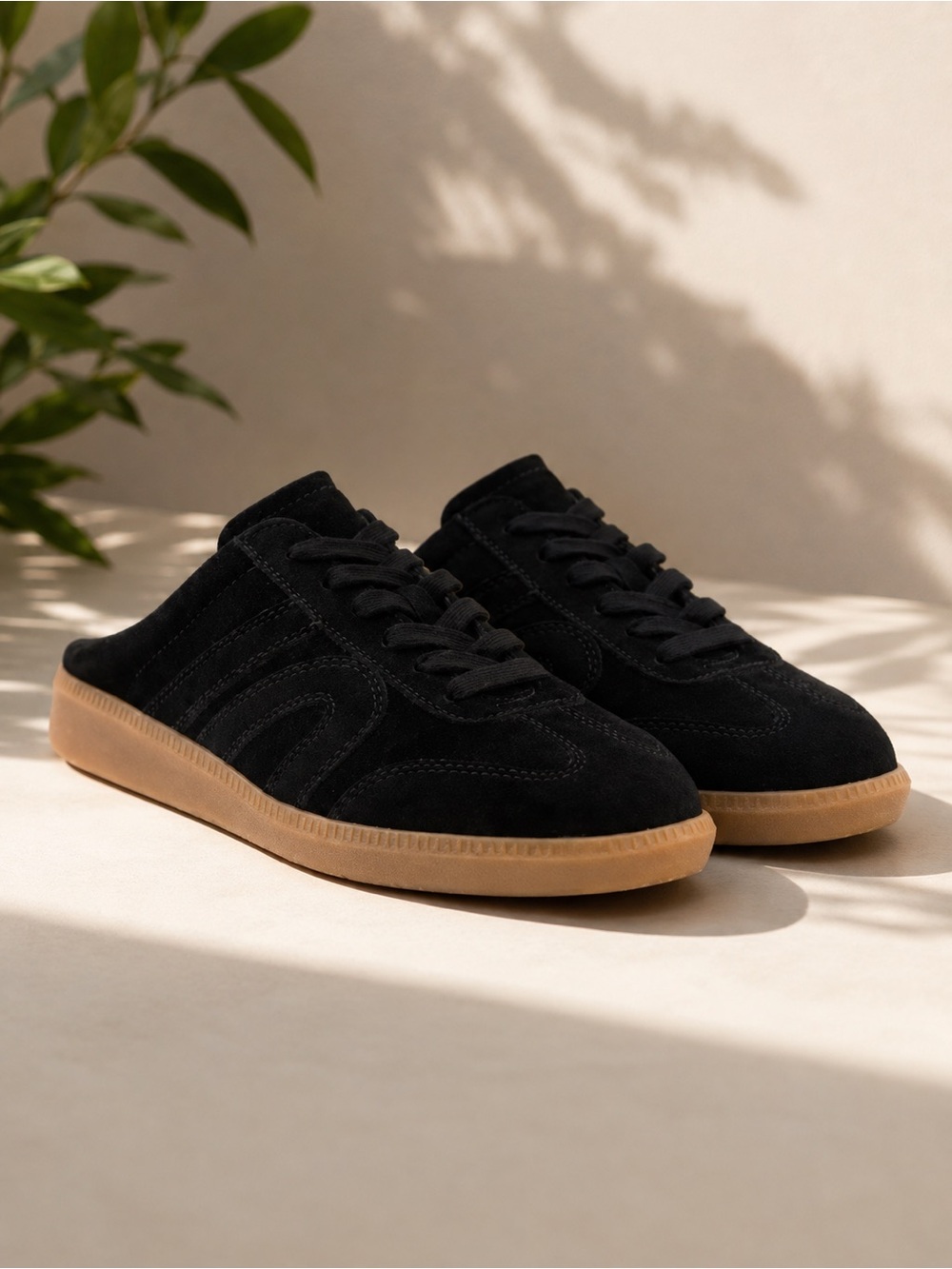 Jeffrey Campbell Up Front Black Leather Sneaker Mule Size 7